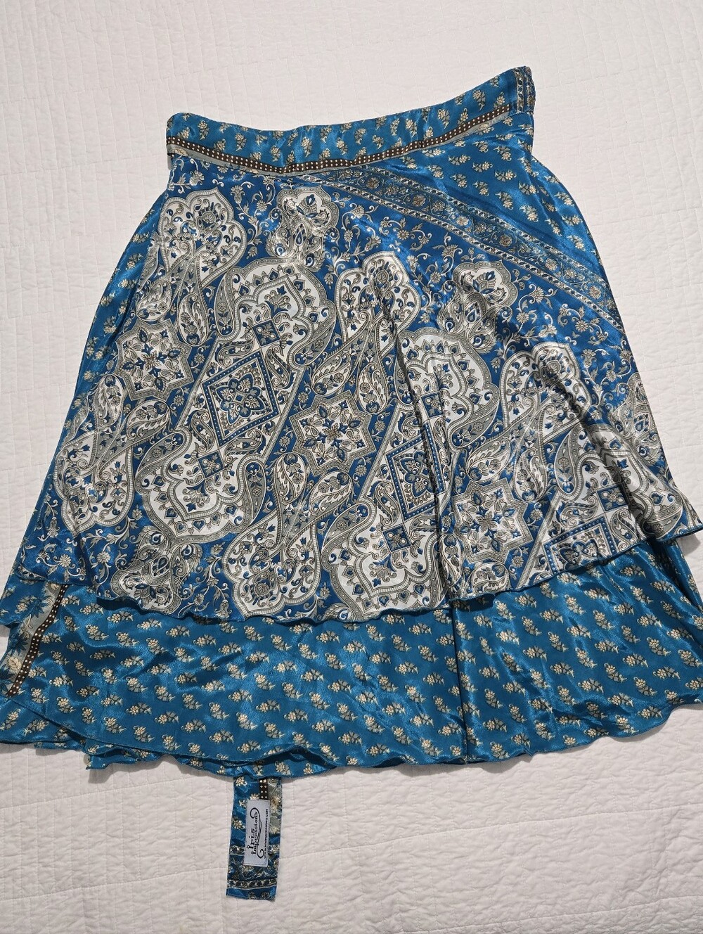 iris Blue Paisley Circle Skirt